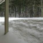 Winter snow drift at the back patio.